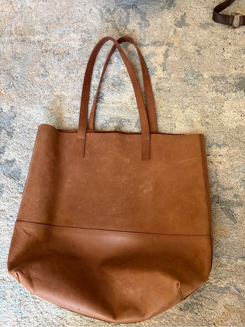 ABLE Classic Brown Leather Tote Bag - Women's Carryall